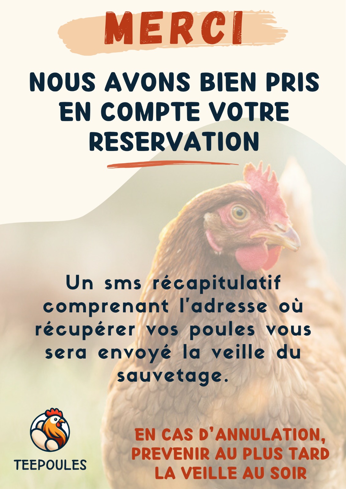 Réservation prise en compte